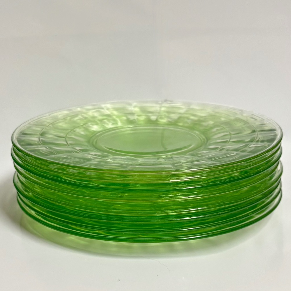 8 Depression Glass 6 1/4" Plates